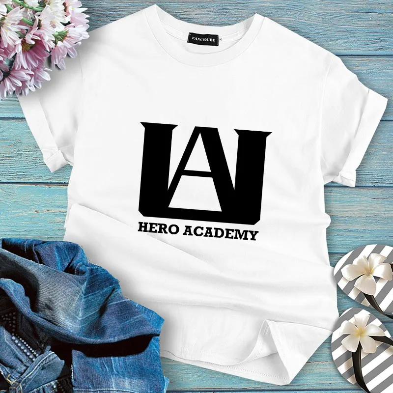 Футболка с рисунком из японского аниме «My Hero Academy», футболка с принтом из мультфильма «My Hero Academy» и коротким рукавом для мужчин и женщин
