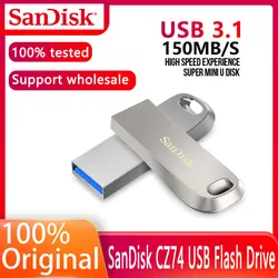 100% original sandisk cz74 usb 3.1 pendrive 128gb 64gb até 150mb usb3.0 flash drive 32gb 16gb metal u disco pendrive flashdisk