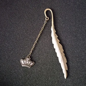 

Luminous Feather Crown Glow In The Dark Silver Bookmarks Page Marker Bookmark Metal Book Accessories