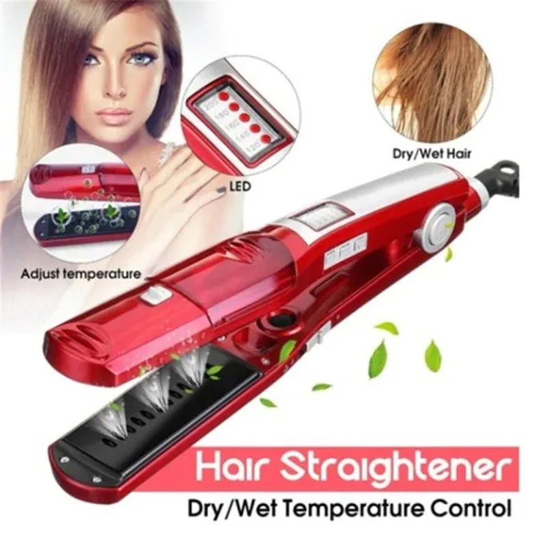 

Kemei Steam Hair Straightener Hair Styling Tools Straightening Irons Flat Iron Steampod Wet and Dry