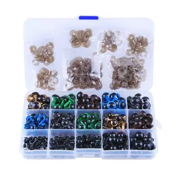 

264 Pieces Plastic Safety Eyes with Washers for Doll, Puppet, Plush Animal 6~12mm