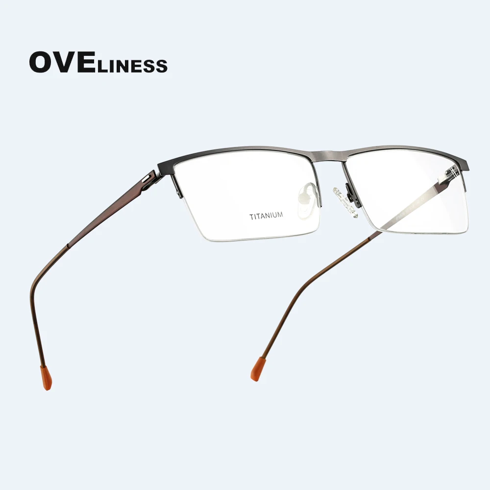 

Fashion men's eyeglasses frames optical Glasses Frame for Men Square Myopia Prescription glasses Half Metal eyewear Spectacles