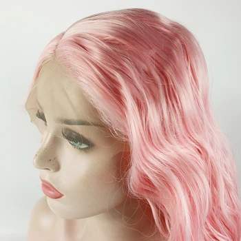

Paff Pink Synthetic Lace Front Wig Glueless Heat Resistant Fiber Hair Free Part Wigs for Women With Baby Hair Pre Plucked