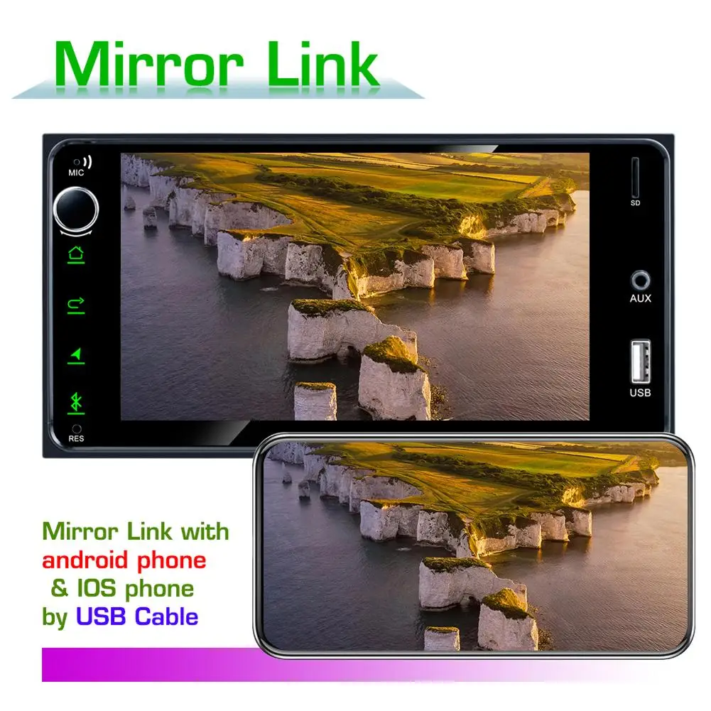 2 Din автомобильное радио " Мультимедиа для Toyota Corolla авто стерео Android/IOS Авторадио MirrorLink Bluetooth USB TF FM камера