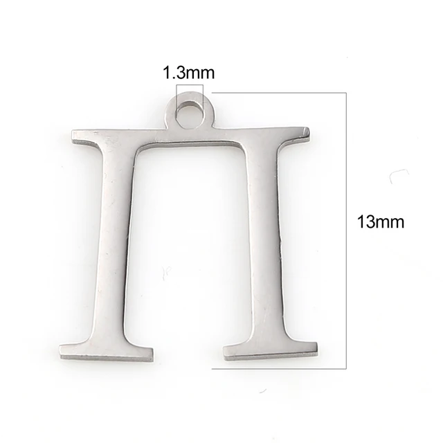 Fashion 304 Stainless Steel Charms Silver Color Greek Alphabet Pendants for Women Necklace Earring Jewelry Accessories Gifts Style P