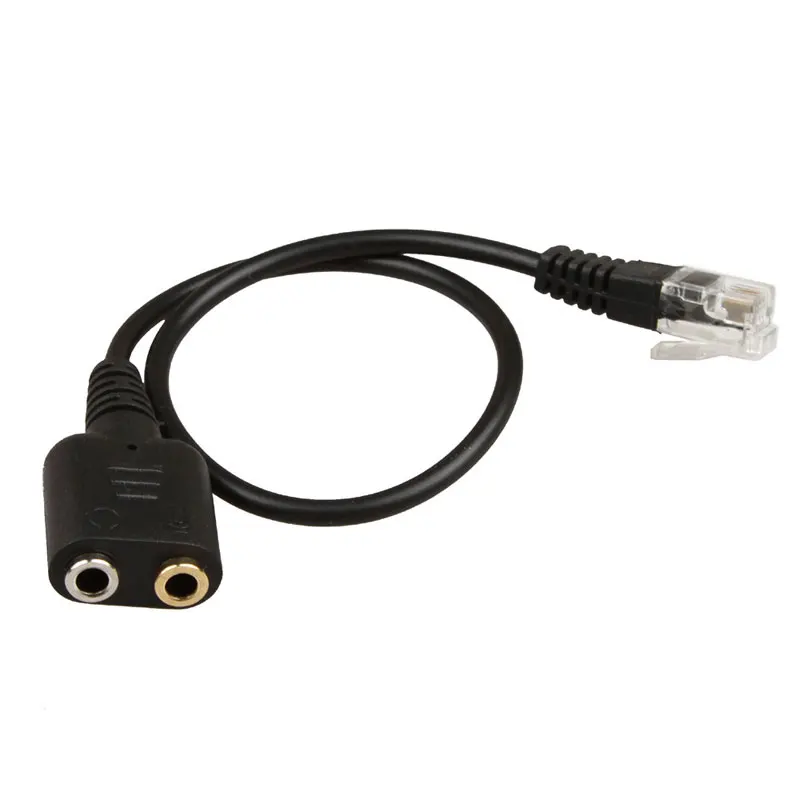 RJ9 разъем для 2X3,5 мм Jack конвертер кабель для ПК Компьютерная гарнитура для Avaya 1600 9600 SNOM Yealink телефонов