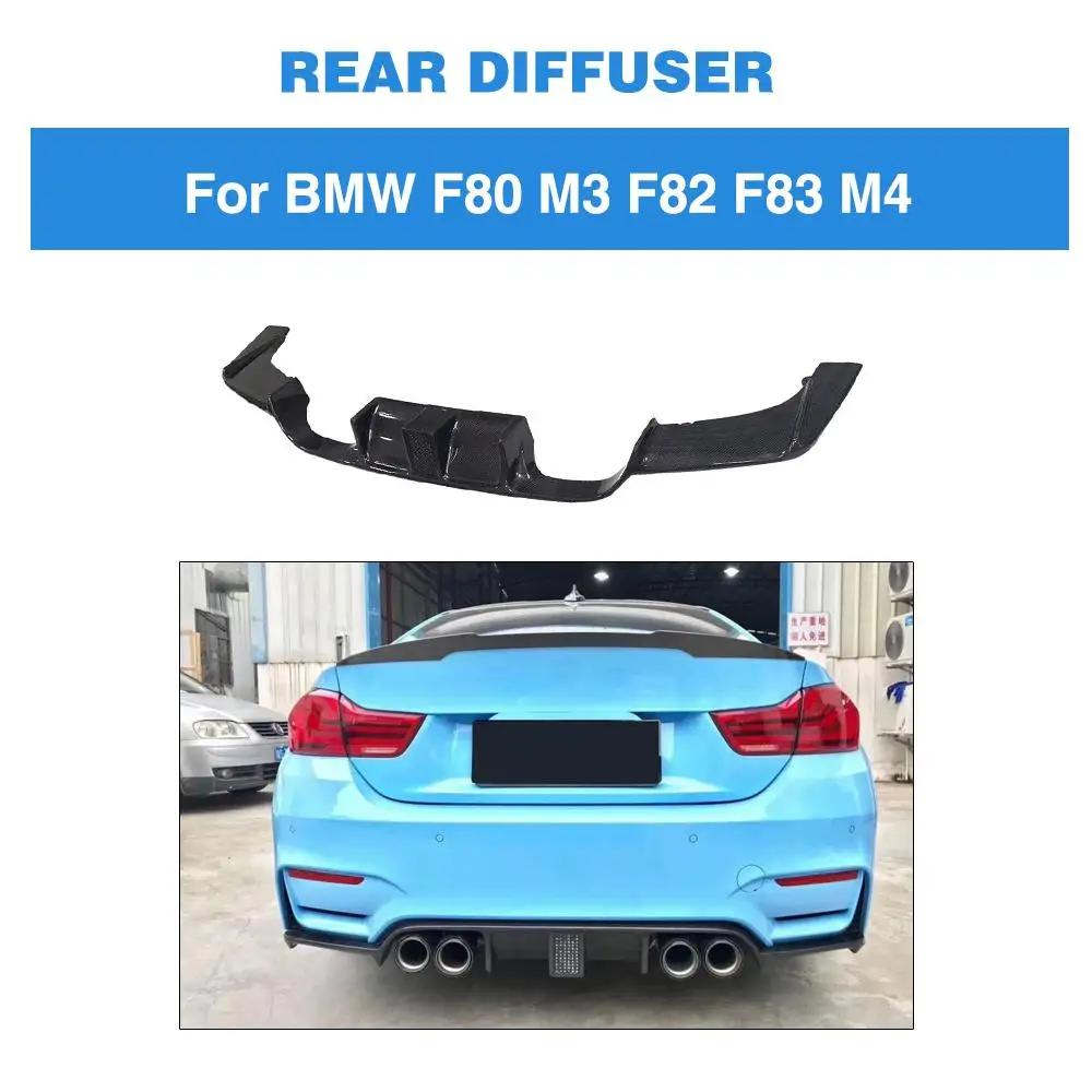 Диффузор для губ заднего бампера из углеродного волокна BMW F80 M3 F82 F83 M4 2014 - 2019 с