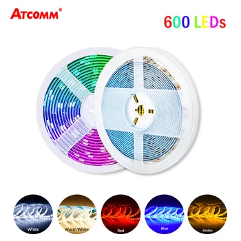 

12V 600 LEDs Ultra Bright LED Strip Light 5m 120 LEDs/m 9 Colors Diode Ribbon Tape Lamp Home Indoor TV Backlight Ceiling Decor