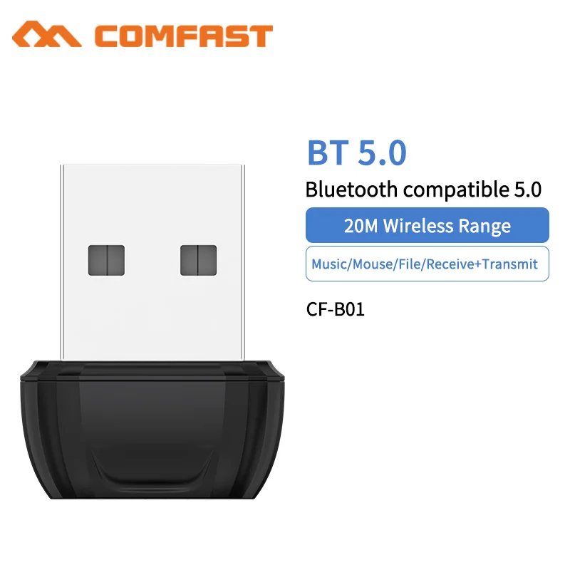 Bluetooth Adapter Mini Wireless USB Bluetooth Dongle Adapter 5.0 Bluetooth Music Audio Receiver Transmitter for PC Speaker Mouse Laptop CF-B01