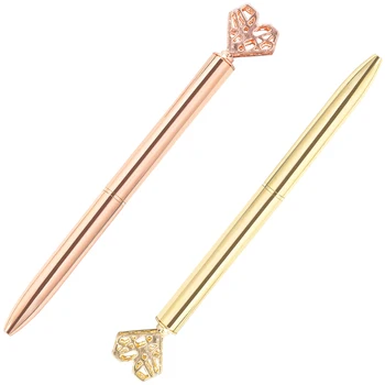 

10pcs fashion styling love ballpoint pen creative rotating metal advertising gift pens School Office Supplies can custom logo