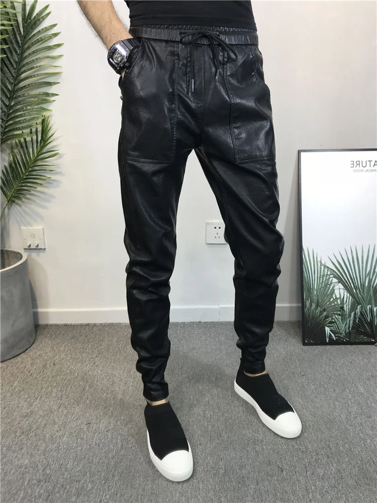 hip hop leather pants