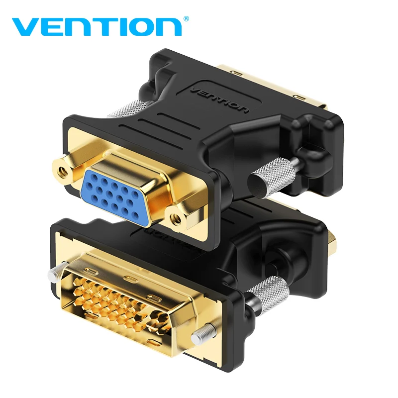 Vention DVI к VGA адаптер двунаправленный 24 + 5 папа Женский преобразователь кабельного разъема для ПК HDTV проектор
