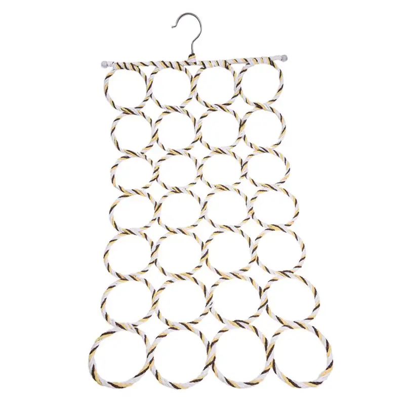 

EASY-28-hole Ring Rope Slots Holder Hook Scarf Wraps Shawl Storage Hanger Organizer