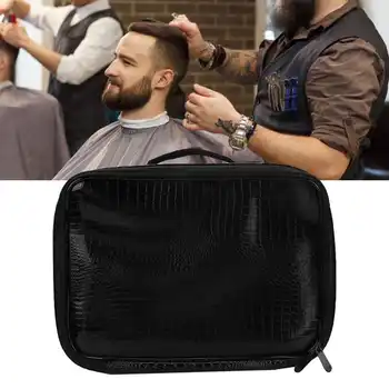 

PU Leather Hair Hair Styling Accessory Storage Bag Hairdresser Tools Salon Barber Scissors Carrying Organizer Case Black