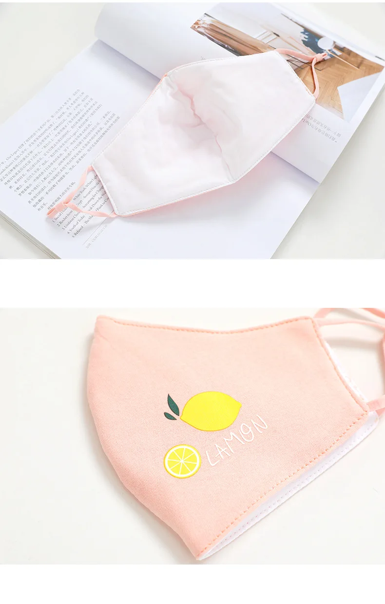 2105 Fruit Students Dustproof Adjustable Face Mask Men And Women Pure Cotton Riding Breathable Cute Windproof Anti-Haze PM2.5