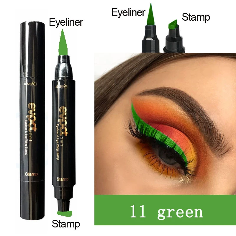 Eyeliner Pencils Liquid Eyeliner Eyeliner Pen Eyeliner Stamps Double headed 2 In1 Eyeliner Stamp Liquid Eyeliner Pencil Makeup Stamps Seal Pen Stamp Eye liner Pencil Waterproof Quick Dry