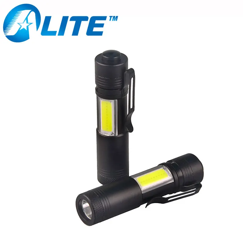 

TMWT Portable Mini Torch Cob Work Light Aluminum Q5 Led Flashlight for AA Battery