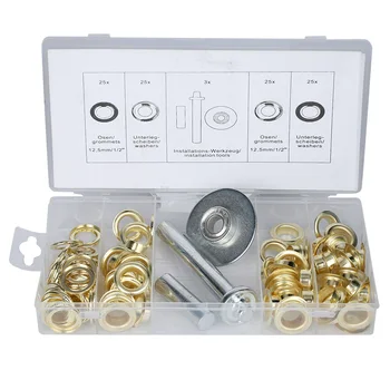 

103Pcs Iron Galvanized Tent Grommet Washer Installation Tool Set Assortment Kit