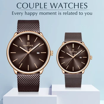 

NAVIFORCE Watches for Men Women Fashion Quartz Couple Watch Top Luxury Brand Steel Waterproof Male Clock Gift Relogio Masculino