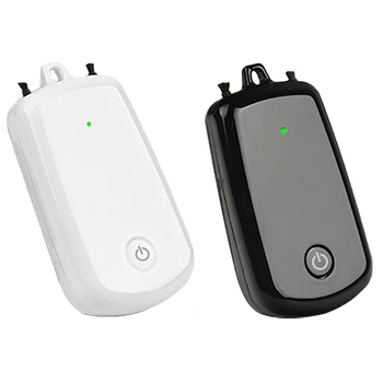 

2 Set Hanging Neck Air Purifier, Portable Car Oxygen Bar 230MAH Battery Negative Ion Air Purifier, White & Black