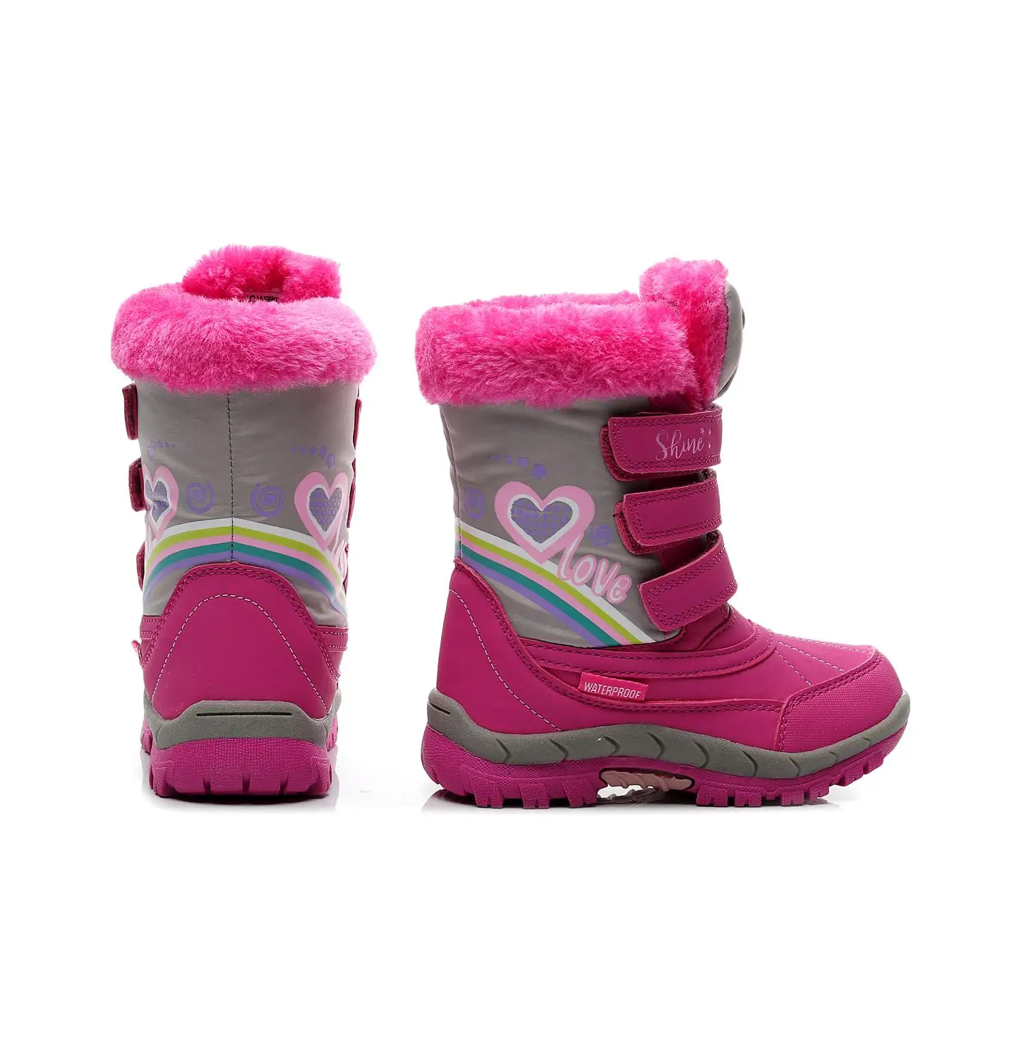 Waterproof Baby Girls Snow Boots For -30 Degrees Winter Non-slip Female Shoes Super Warm Fashion Ki