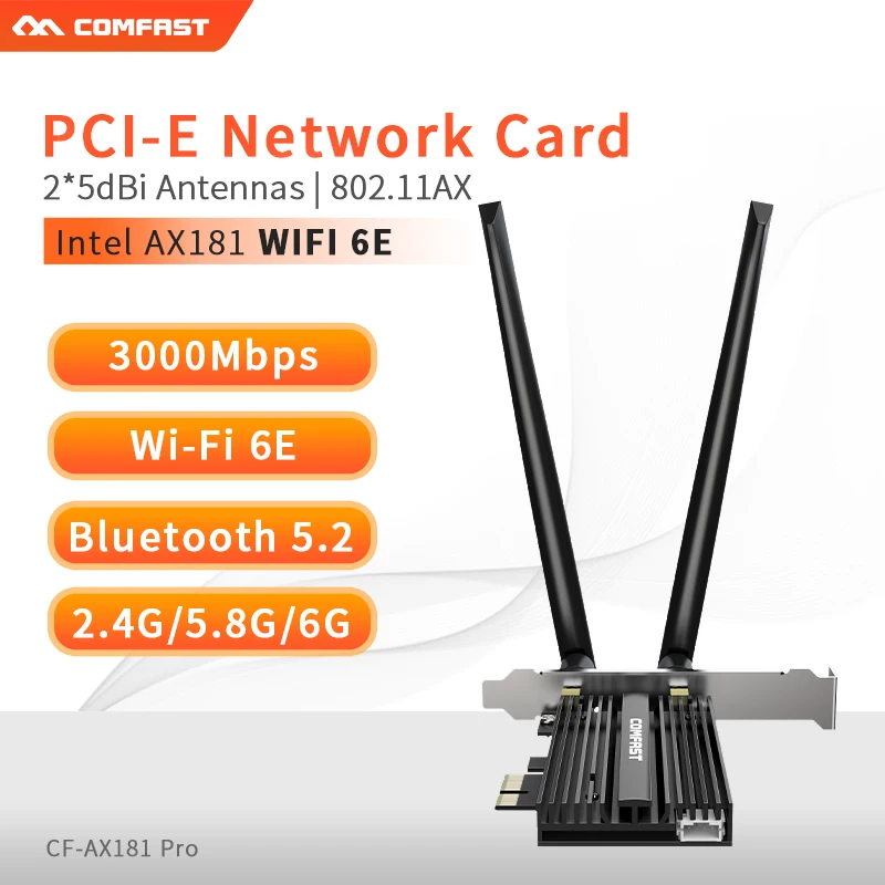 Трехдиапазонный Intel AX210 AMD RZ608 беспроводной WiFi 6E 802.11AX 5374M 3000M Настольный PCIE