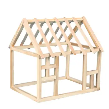 

Kids DIY House Sticks Materials Kits Skillful Design and Exquisite Appearance Handmade Assemble Crafts Educational Toys