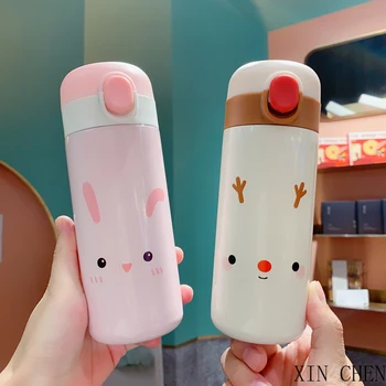 

350ml/450ml Cartoon stainless steel vacuum flask Thermos Mug Portable Cute Insulated Cup Flask Thermal Water Bottle For Gift