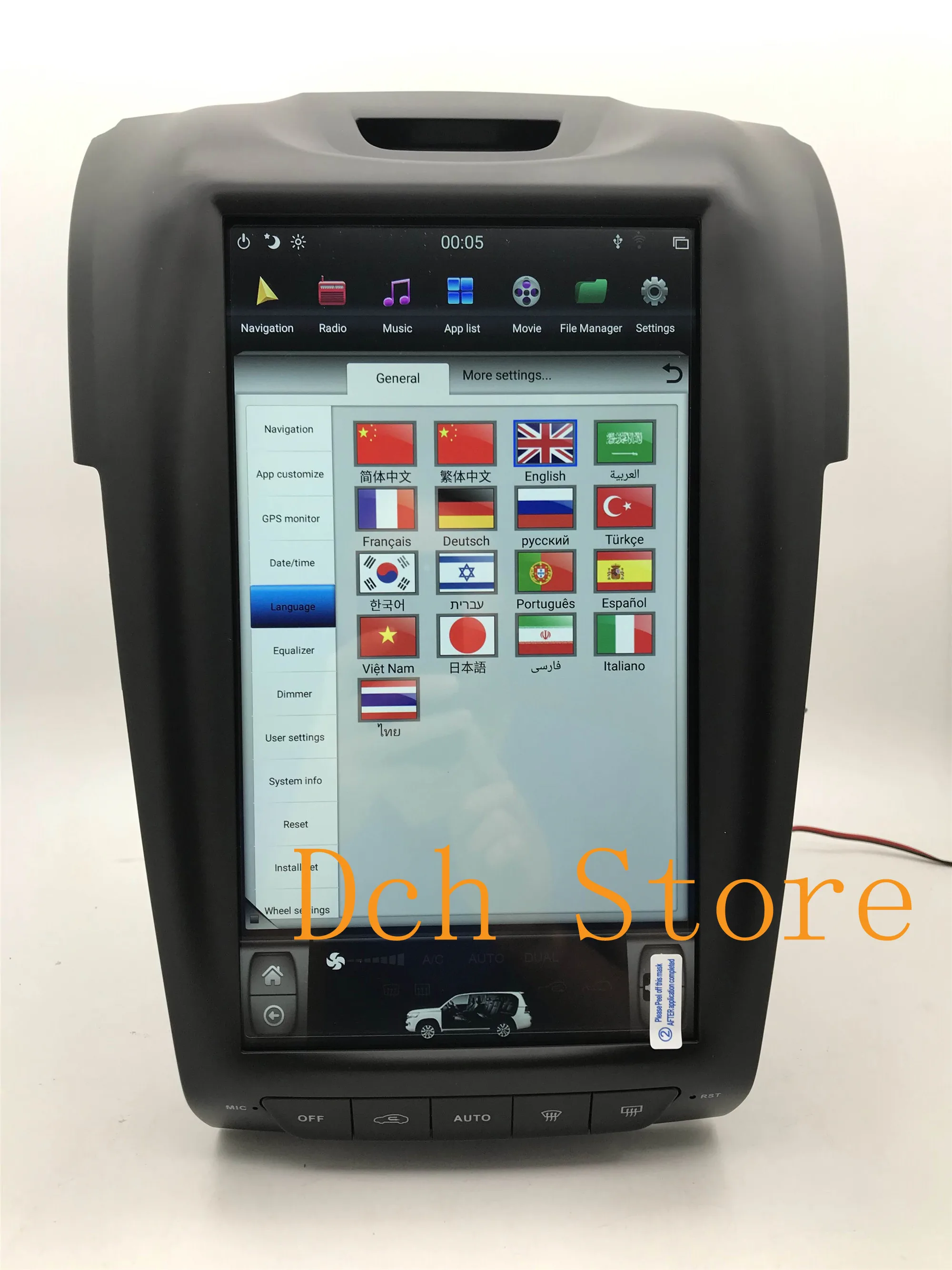 12 1 ''вертикальный tesla стиль Android 9 0 автомобильный dvd плеер GPS Navi Радио для ISUZU