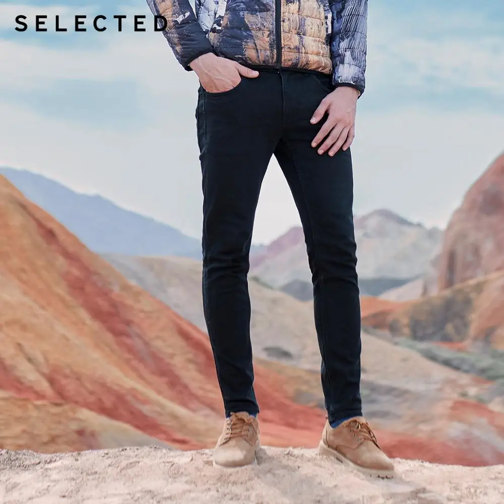 SELECTED Men's Stretch Cotton-blend Skinny Jeans LAB|419432511 SELECTED Men's Stretch Cotton-blend Skinny Jeans LAB|419432511