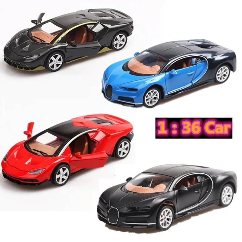 

High Simulation Metal Supercar Model 1:36 Diecast Metal Pull-back Double Doors Alloy Car Model Toys Apply To Bugatti Lamborghini