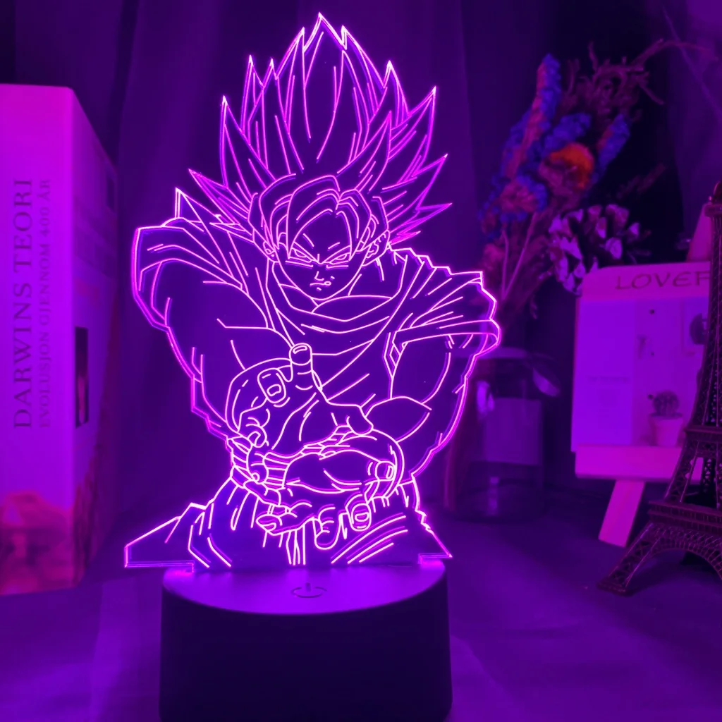 3d лампа Dragon Ball Z Goku рисунок ночной Светильник для детей украшение для спальни уникальный подарок на день рождения ребенка аниме гаджет светодиодный ночной Светильник