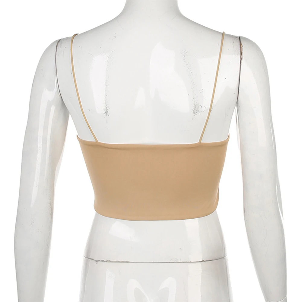 Womens Letter Embroidery Straps Camis Tanks Tops Sleeveless Cotton Bustier Unpadded Bandeau Vest Crop Top Seamless Tees