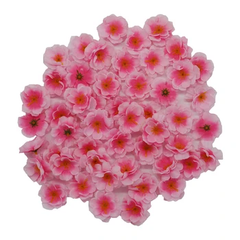 

Yoshiko 50Pcs Artificial Silk Peach Blossom Flower Heads for Wedding Christmas tree Gift DIY home Decoration fake flowers