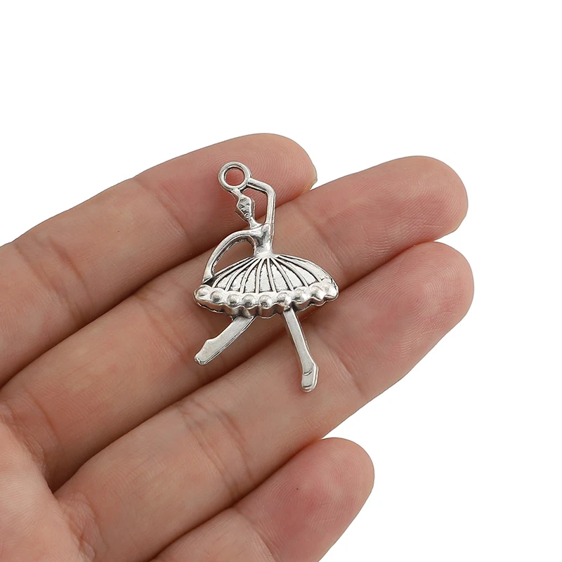 

10Pcs Antique Silver Plated Ballet Girl Dancer Charm Ballerina Pendant For DIY Bracelet Necklace Jewelry Making Accessories