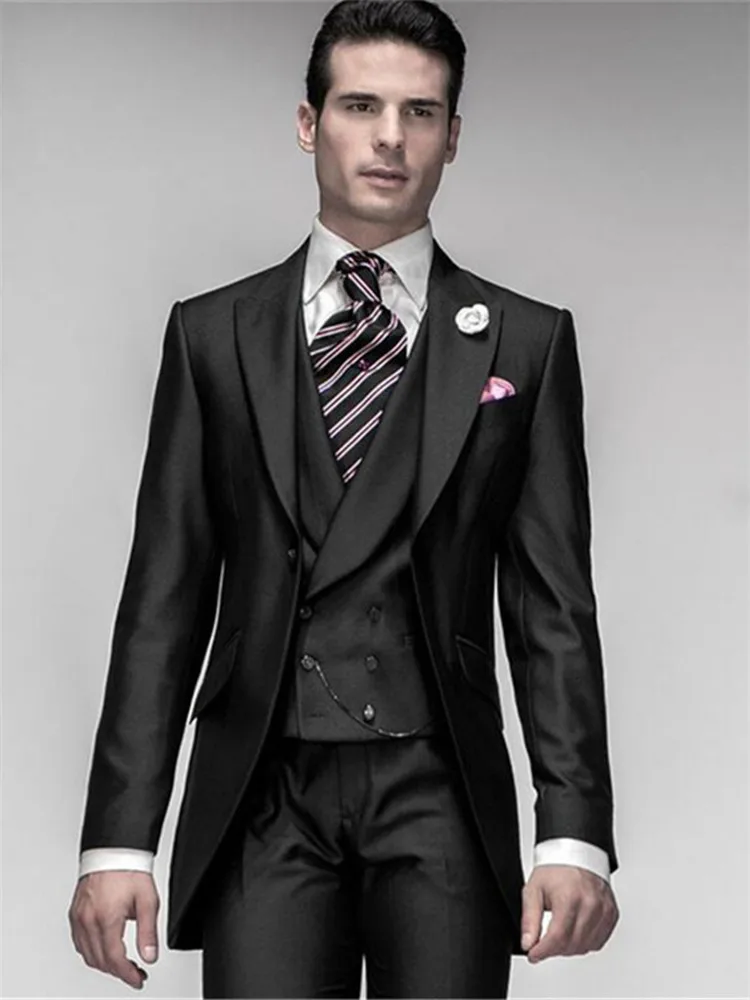 Классический мужской костюм смокинг Noivo Terno Slim Fit Easculino вечерние костюмы для мужчин домашний черный смокинг для жениха Gro