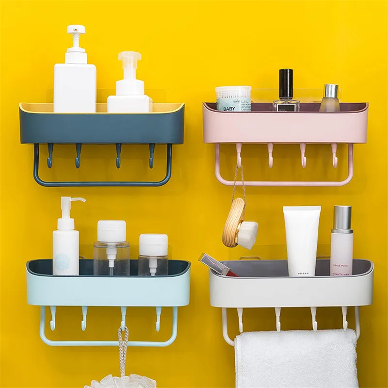 

Bathroom Shelf Organizer Bath Shower Gel Shampoo Holder Storage Rack Home Decoration Kitchen Bathroom Accessories Punch Free