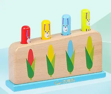 Bounce Animal eat Продовольственная игра ручной глаз и мелкая моторика Монтессори Обучающие деревянные игрушки для детей ясельного возраста - Цвет: MONKEY