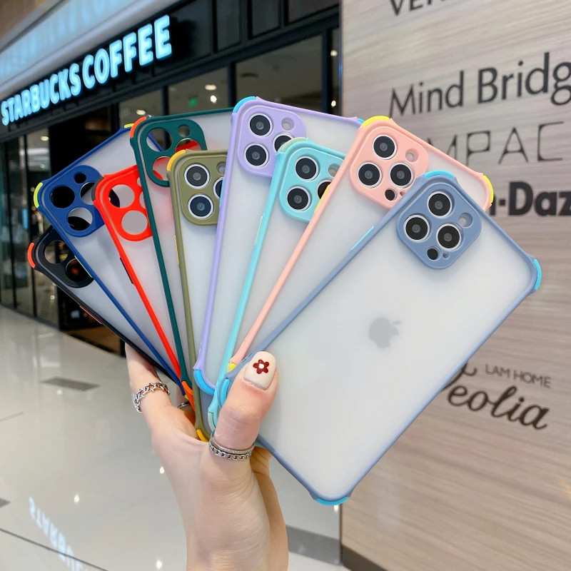 Fashion Matte Transparent Candy Colors Phone Case For Xiaomi Redmi POCO Note 9S X3 9 NFC Pro Max Anti Fall Protection Case Cover