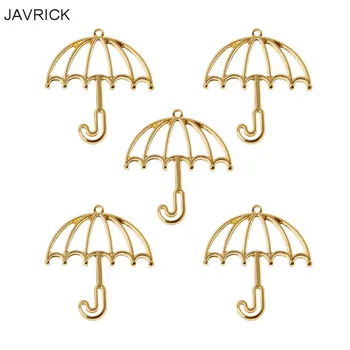 

5Pcs Gold Umbrella Resin Frame Open Bezels Setting Blank Pendant Jewelry Making