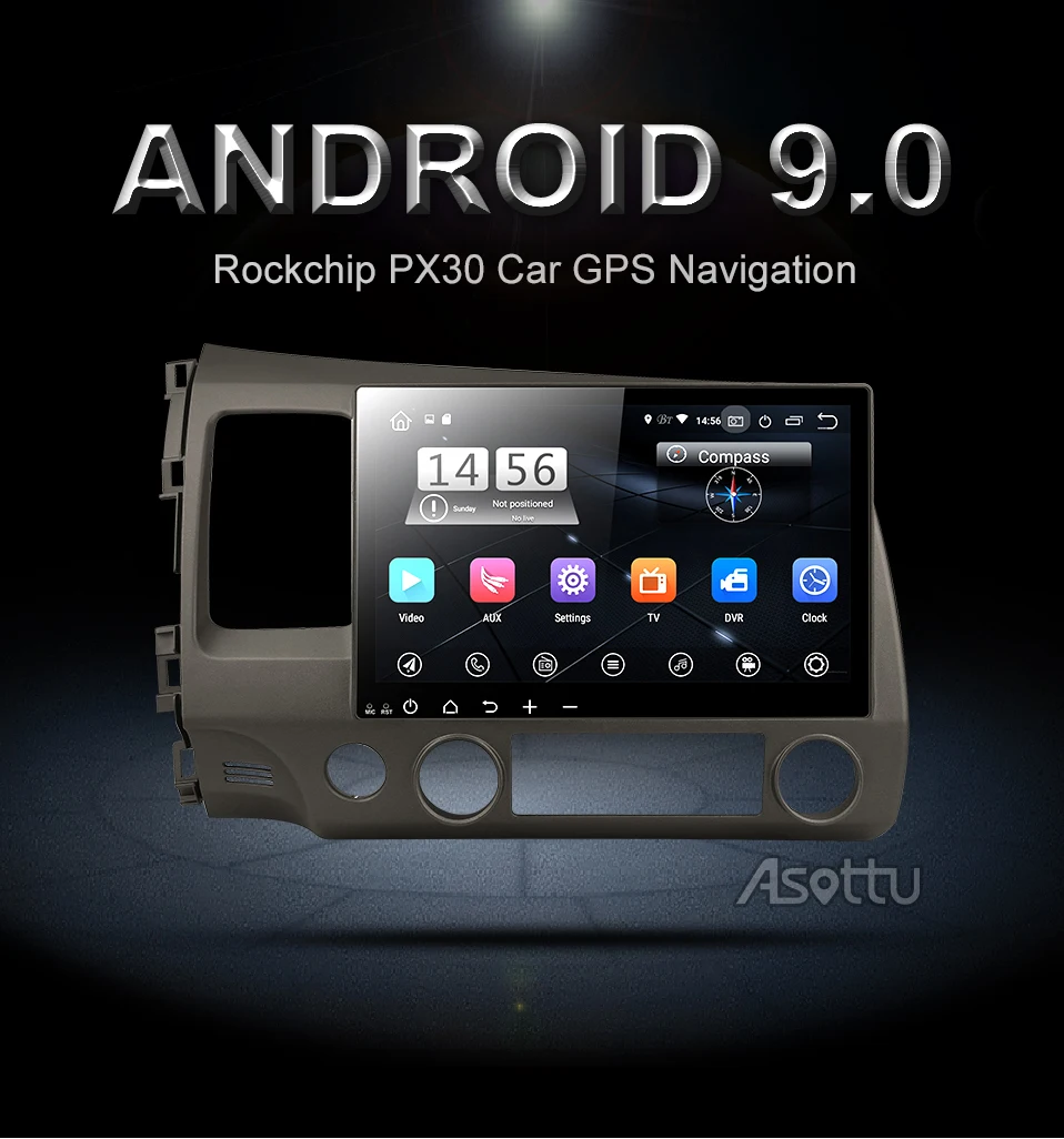 Clearance Asottu 2G android 9.0 PX30 car dvd gps player for honda civic 2006-2011 car radio video player gps navigation car  2 din dvd 0
