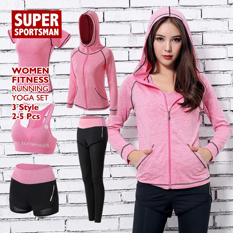 

2019 Jogging Suits for Women Sexy Yoga Sport Wear Top Fitness Gym Clothing Set Training Sportswear Femme Running Workout Clothes