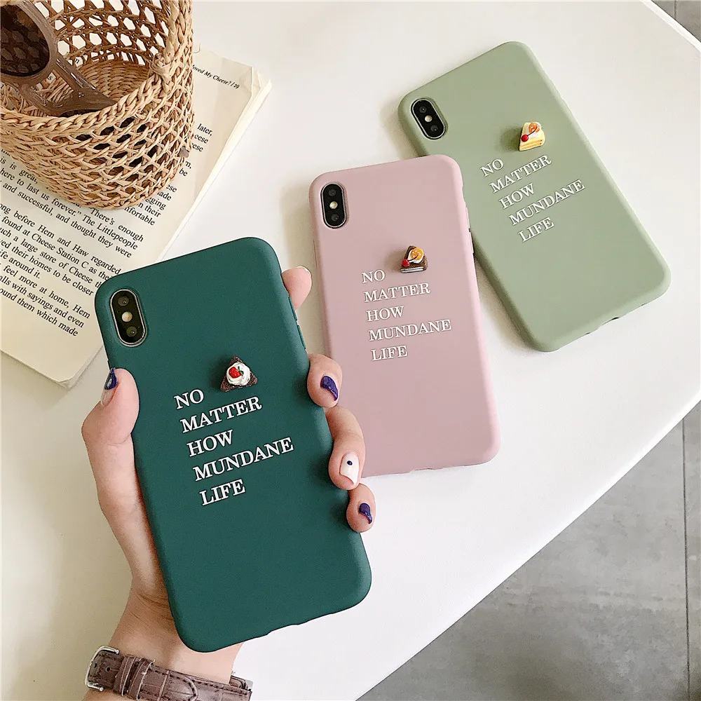 Candy Color Cake Cases for IPhone 10 6 6s 7 8 Plus X XR XS MAX Soft Silicon Back Cover Colorful Caked Pattern Shell Fundas Coque |