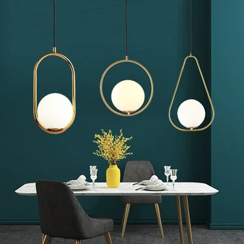 

Dropshipping Nordic Chandelier Minimalist Art LED Chandeliers Hang Glass Ball Living Room Bedroom Restaurant Bar Home Lighting