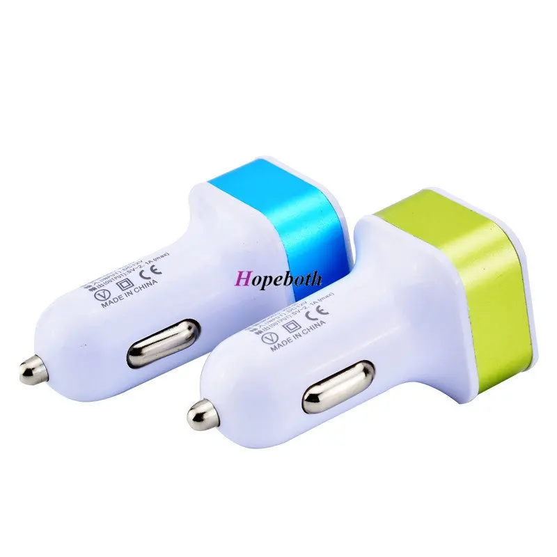 100 шт автомобильное зарядное устройство USB для мобильного телефона 2А Двойной USB прикуриватель для samsung iphone 8 X XS XR смартфон Универсальный Автомобильное зарядное устройство