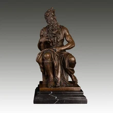 Знаменитая статуя Моисея Michelangelo бронзовые статуи и скульптуры Классическая антикварная Статуэтка бизнес подарки Декор
