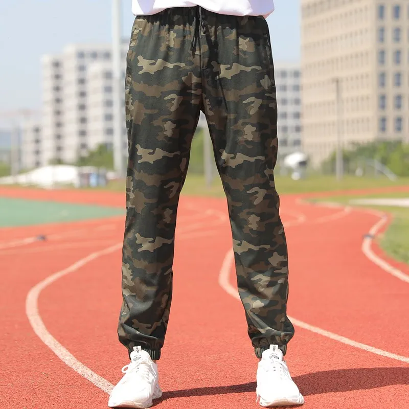 mens elastic waist camo pants