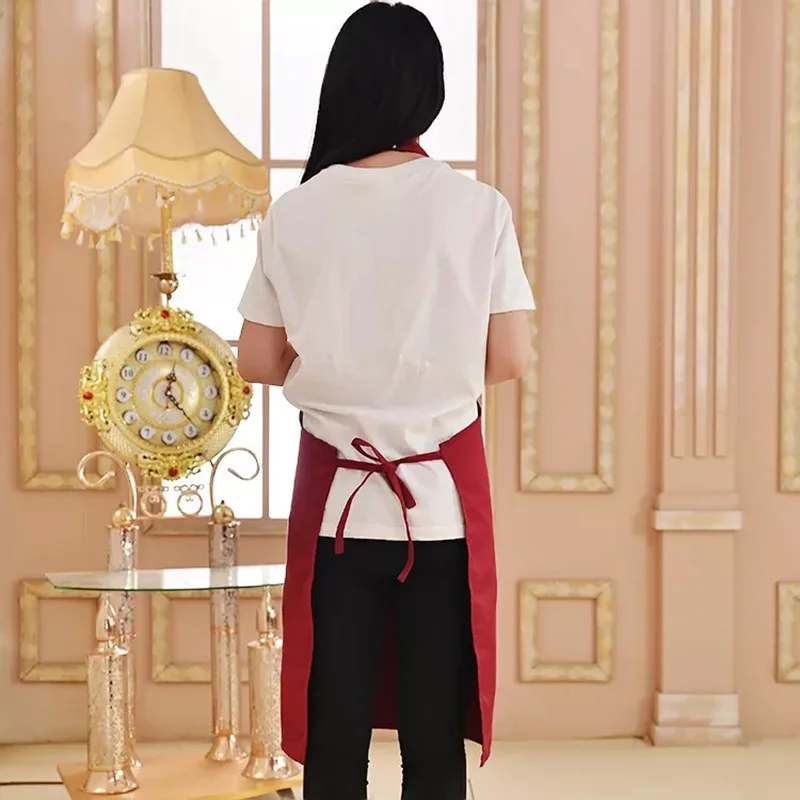 Pure Color Cooking Kitchen Apron For Woman Men Chef Waiter Cafe Shop BBQ Hairdresser Aprons Custom Logo Gift Bibs Wholesale