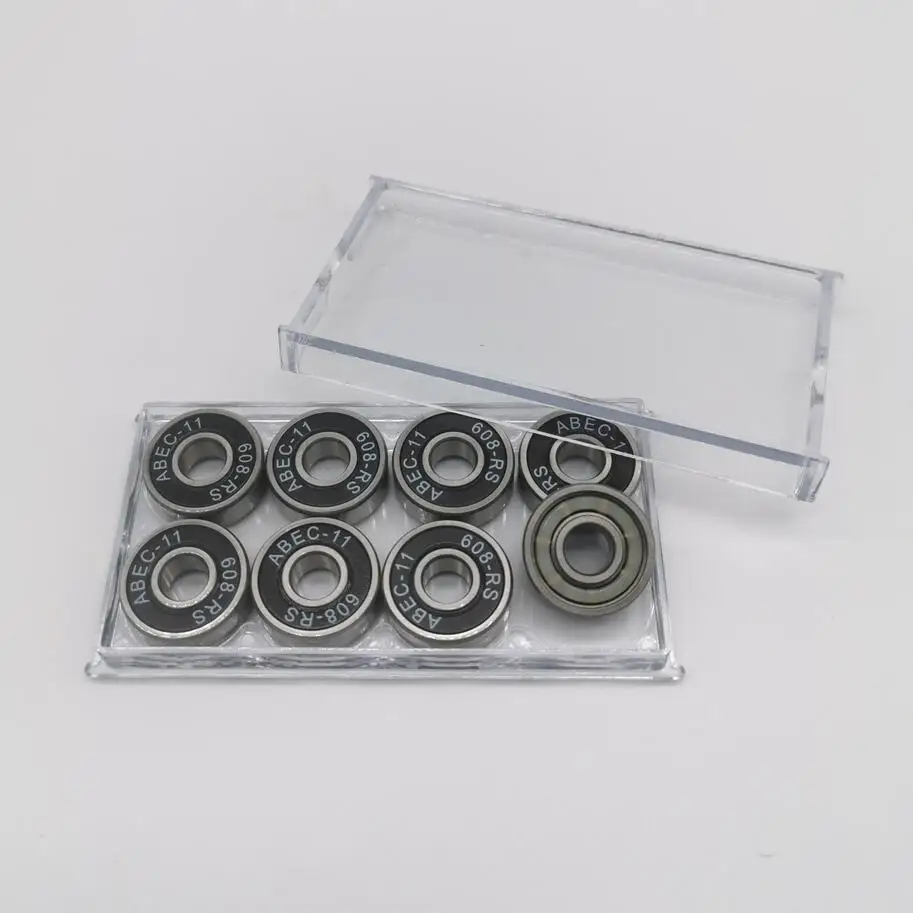 chrome plastic Скейтборд подшипники ABEC-11 хромированная сталь керамический белый шар с 2 мм толще фиксатор подшипник Глубокий шаровой подшипник - Цвет: chrome plastic