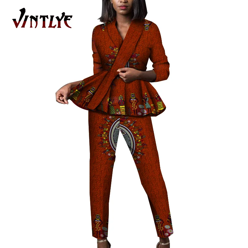 Дашики африканская одежда для женщин комплект из 2 предметов плиссированный топ